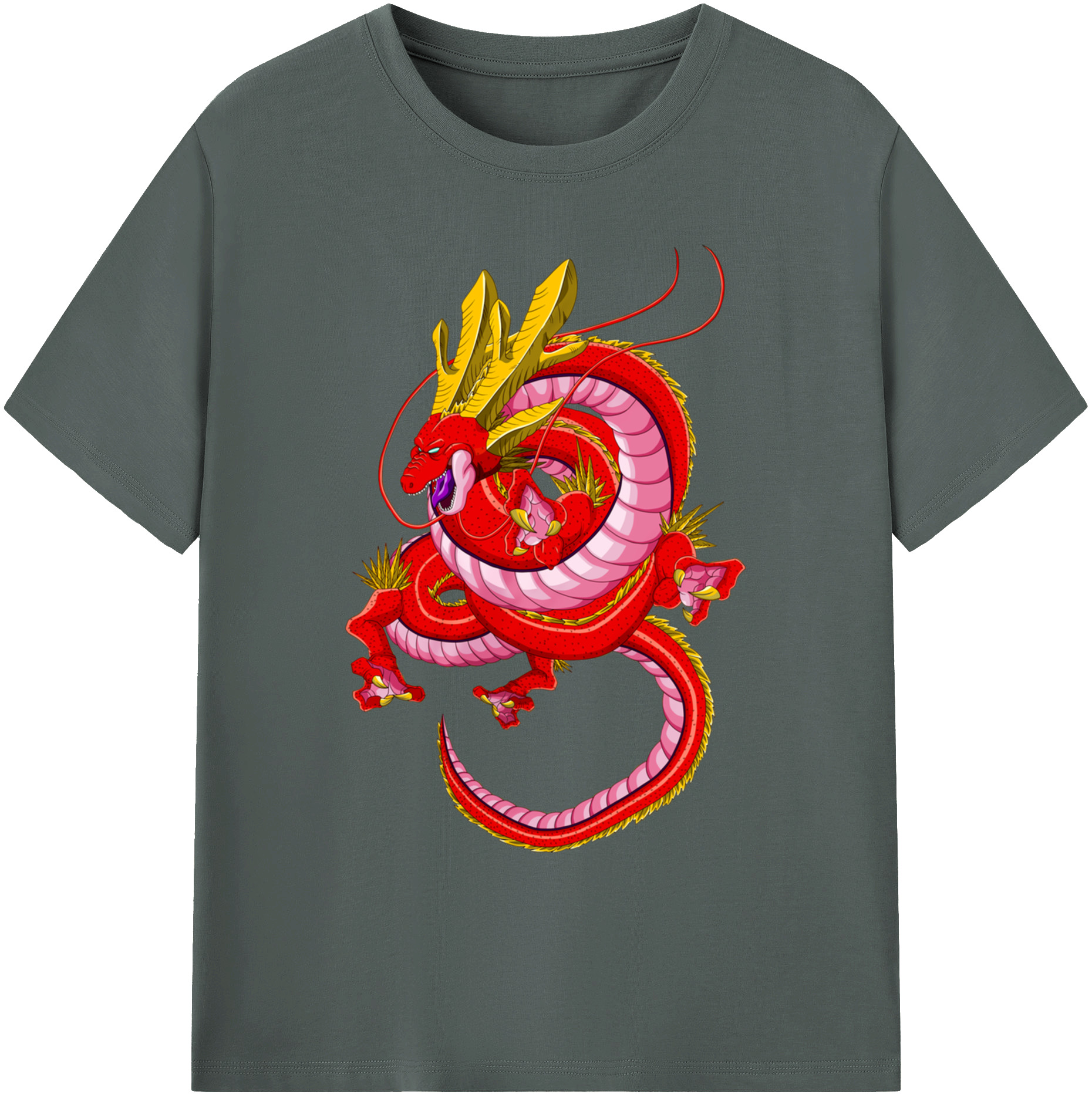 （画像用） ドラゴンボール 神龍 シェンロン DRAGON BALL Shenron 綿100％ メンズ半袖Tシャツ｜肌触りやわらか＆通気性